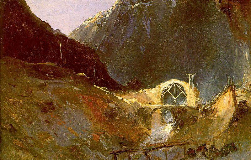 The Building of Devil's Bridge, Charles Blechen